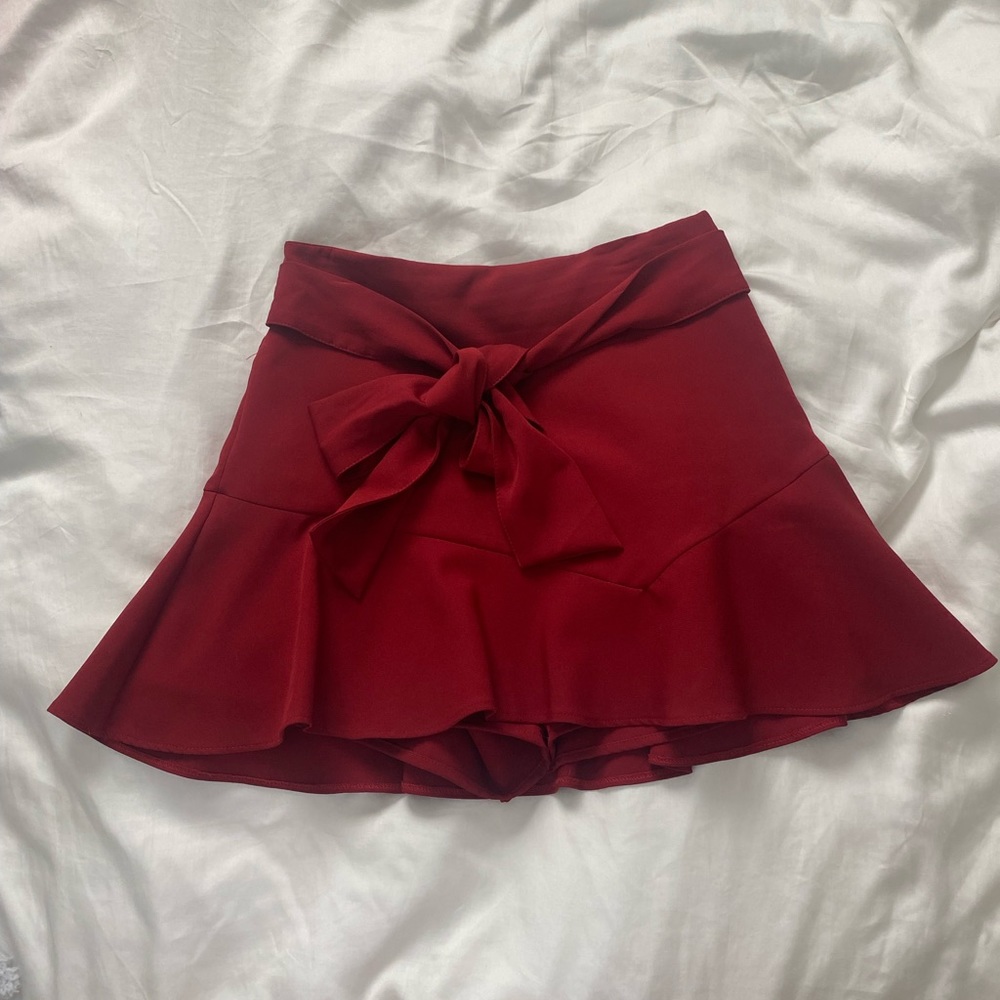 Red zara skort